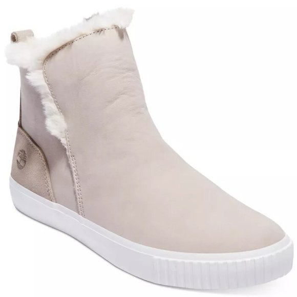 Timberland Shoes - Timberland Women's Light Beige Shearling-Lined Ankle Boots